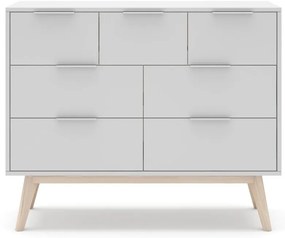 Comodă albă joasă 120x83 cm Campus – Marckeric