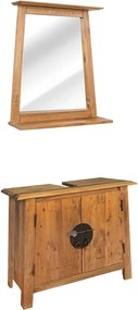 vidaXL Set mobilier de baie, lemn masiv de pin