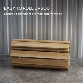 Outsunny Covor de Grădină din Lemn 120 x 38 cm | Cărare Arrotolabilă pentru Spații Exterioare | Covor Decorativ și Rezistent pentru Grădină, Plajă, Nunți sau Petreceri | Aosom Romania