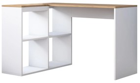 Masă PC Haiti 113 (Stejar + Alb). 1072716