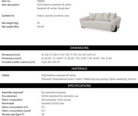 Canapea design LUX Siderno, Seashell off-white