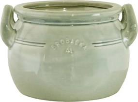 Ghiveci din ceramică glazurată manual 4L verde deschis, „Brobacka"