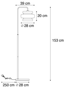Lampă de podea retro neagră cu sticlă verde - Denise