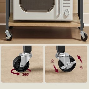 Masuta pe roti cu 3 rafturi TAYLOR ARTISAN 60x40 cm