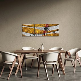 Tablou abstract (cu ceas) (90x30 cm)