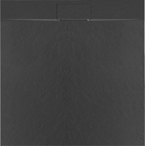 Cadita dus patrata negru Rea Bazalt 90x90 cm