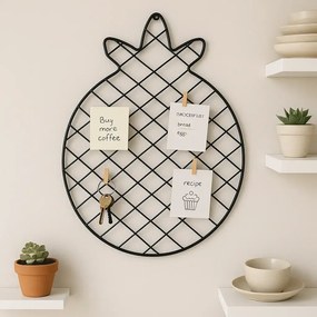 set 2 bucati Panou foto metalic , Ananas Homs, 47 x 36 cm, negru