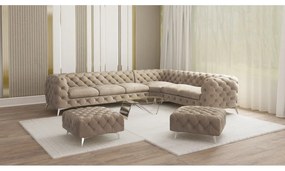 Taburet grej cu tapițerie din catifea Chelsea – Ropez