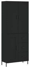 3196020 vidaXL Dulap înalt, negru, 69,5x34x180 cm, lemn compozit