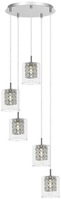 Lustra cu 5 pendule design elegant Duchess crom