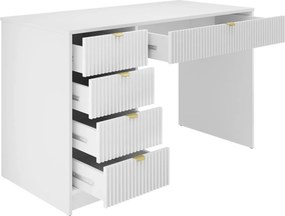 SEA93 - Set Masa Alba toaleta cu riflaj, 120 cm, cosmetica, masuta machiaj, oglinda cu LED cu sau fara Priza, cu sau fara scaun