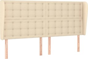 vidaXL Tăblie de pat cu aripioare, crem, 203x23x118/128 cm, textil