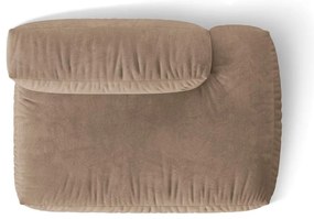 Modul pentru canapea modulară maro deschis cu tapițerie din catifea (cu colț pe partea dreaptă) Martina – Micadoni