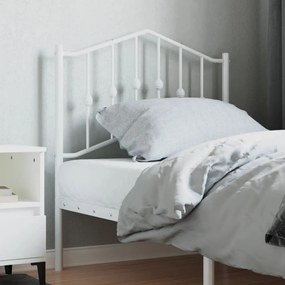373865 vidaXL Tăblie de pat metalică, alb, 80 cm