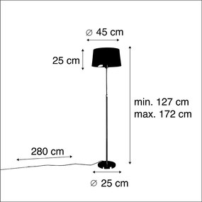 Lampă de podea aurie/din alamă cu abajur din in alb 45 cm - Parte