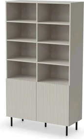 Biblioteca PAXOS REG-1, casmir/negru, PAL laminat/otel, 100x40x179 cm