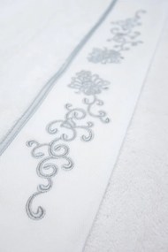 Prosop mic DIARA 30 x 50 cm Alb – Broderie roz