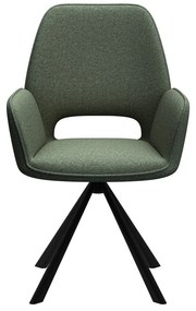 Scaun de dining verde închis cu cotiere Graham – Actona