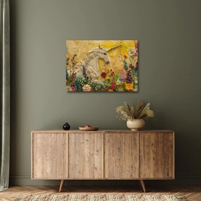 Tablou - Unicorn cu flori (70x50 cm)