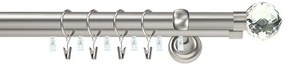 Galerie dubla KULA CRISTAL,NETED PROFIL, grosime 25 si 19mm, crom mat, (Alege marime: 280 cm)