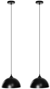 HOMCOM Lustra suspendata in stil industrial cu inaltime reglabila, plafoniera cu 2 piese metalice suspendate, Ø30x126cm, negru | Aosom RO