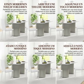 HOMCOM Set 2 Scaune de Sufragerie Tapițate cu Spătar Înalt, Picioare Antiderapante și Picioare din Oțel, 41x50x97 cm, Alb | Aosom Romania