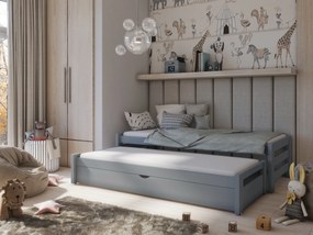 Pat pentru copii 90 x 200 cm ANISSA (cu somieră și sp. depozitare) (grafit). 1013118