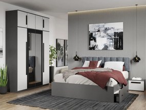 Set mobila dormitor 4 piese Alb/Gri antracit Oasis C03
