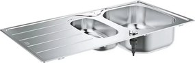 Chiuveta inox Grohe K200 96.5x50.1 cm 2 cuve cu picurator