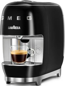 Espresor cu capsule SMEG Lavazza A Modo Mio LM200, 1250 W, 10 bar, 0,9 l, Incalzire rapida, Negru