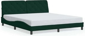 vidaXL Cadru de pat fără saltea, verde închis, 180x200 cm, catifea