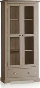 Vitrină lemn masiv gri Ives II Personalizabilă, 87 × 36 × 189 cm