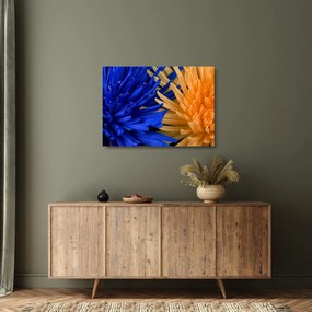 Tablou pe sticlă detailat cu flori (70x50 cm)