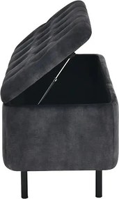 Bancheta cu spatiu de depozitare Catifea Gri, EN VOGUE 120cm