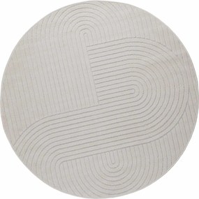 vidaXL Covoare de zonă Rotund PALMERAS Crem Ø 120 CM Poliester