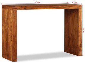 Masa consola, lemn masiv cu finisaj de sheesham, 110x40x76 cm
