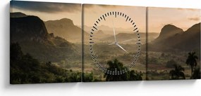 Tablou - Vîrfurile Cubaneze (cu ceas) (90x30 cm)