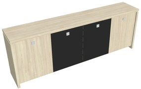 Dulap mic Verno 248 x 46 x 90 cm, uși combinate, salcâm / negru