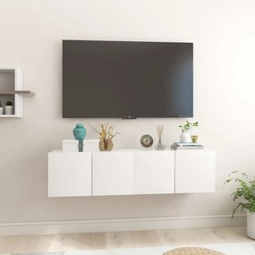 vidaXL Dulapuri TV suspendate 2 buc. alb extralucios 60x30x30 cm