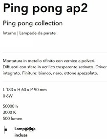 Aplica de perete LED design minimalist Ping pong ap2 alama