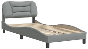 3207730 vidaXL Cadru de pat cu tăblie, gri deschis, 80x200 cm, textil