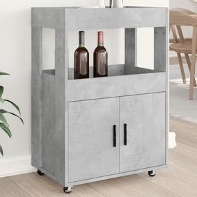 848272 vidaXL Cărucior de bar, gri beton, 60x39,5x89 cm, lemn prelucrat