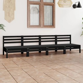 3082486 vidaXL Set mobilier de grădină, 4 piese, negru, lemn masiv de pin