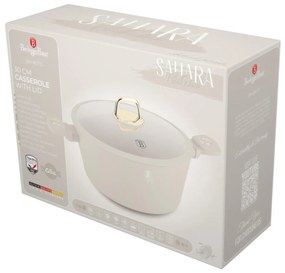 Oală cu capac 30 cm, 8L – Berlinger Haus Sahara Collection BH 8073, crem, cu strat antiaderent titan, ideală pentru familii mari