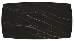 MIRABELLE-MASA BLAT ROTUNJIT CERAMICA NEGRU CU AURIU MAT EXTENSIBILA -PICIOR METALIC BRONZ 160 cm/ 90 cm