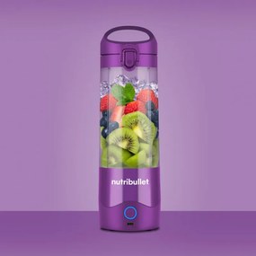 Blender portabil Nutribullet NBP003PU, 200W, 475 ml, Autonomie 15 cicluri, USB-C, Violet