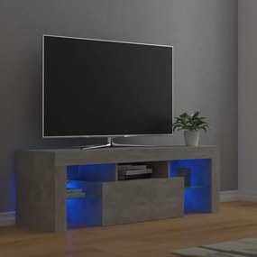 804350 vidaXL Comodă TV cu lumini LED, gri beton, 120x35x40 cm