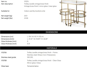 Gheridon, Masuta cu roti design LUX Lavalle
