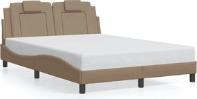 vidaXL Cadru de pat, Viana, fără saltea, cappuccino, 120x200 cm, piele ecologică