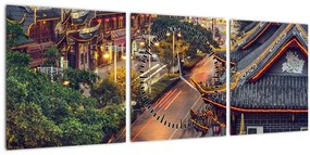 Tablou - Qintai Road, Chengdu, China (cu ceas) (90x30 cm)